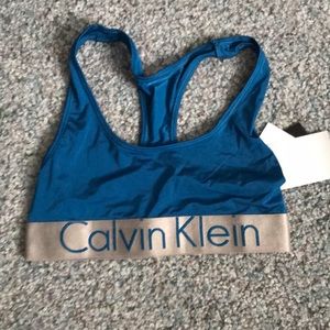 Blue silky Calvin Klein bralette size small